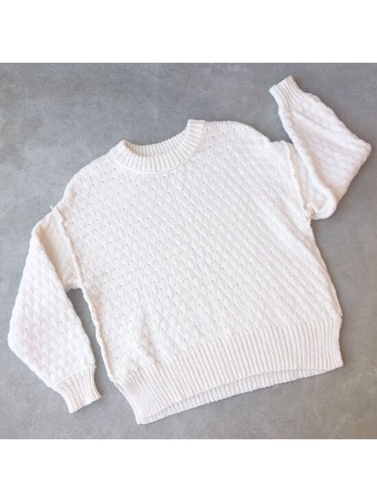Oversized Bubble Knit Cream Pullover Sweater - Aerie - Picture 2 of 6